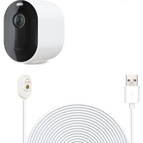 5,2 m langes wasserdichtes magnetisches Ersatzstromkabel für die Arlo Ultra 4K UHD Kamera, ohne Stecker, für den Innen- und Außenbereich.
