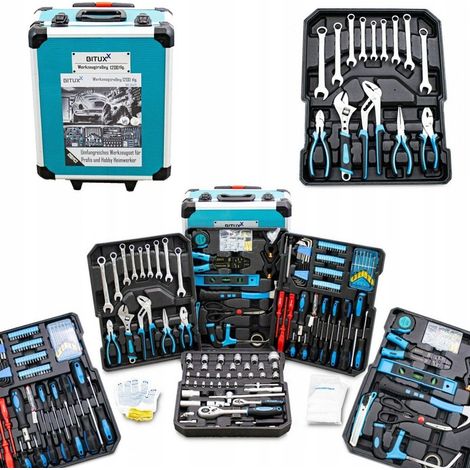 SET DI ATTREZZI: CHIAVI, BUSSOLE, PUNTE, VALIGETTA 1200 ELETTRICO