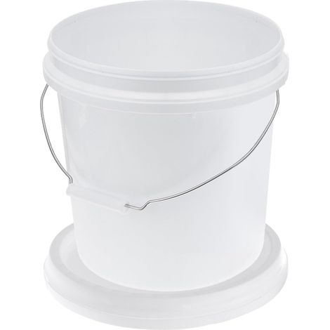 en plastique blanc de 5 litres avec couvercle Seau de