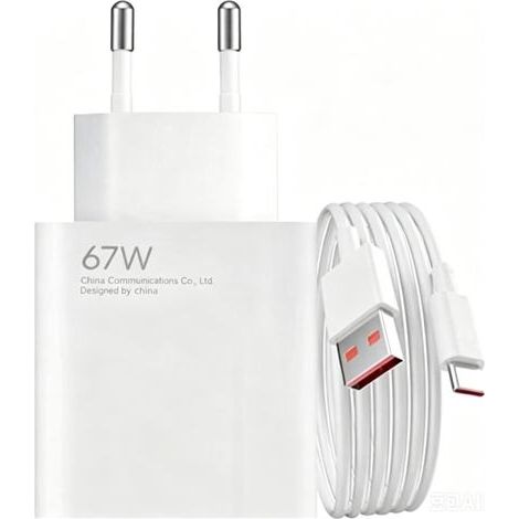 Schnellladeset 67 W für Xiaomi (Typ A) – Ladegerät 67 W, USB-Anschluss, USB-C-Kabel (weiß) (1/4)