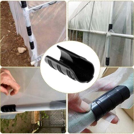 Lot de 20 clips pour serre, clips pour tuyaux, utilisés pour fixer les serres de jardin, les structures de jardin, les couvertures, les films et les plantes 19 mm. (1/3)