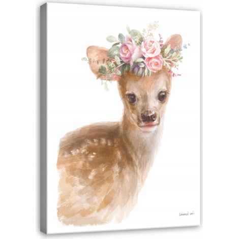 Peinture pour chambre d'enfant cerf sur toile 120x80 (1/3)