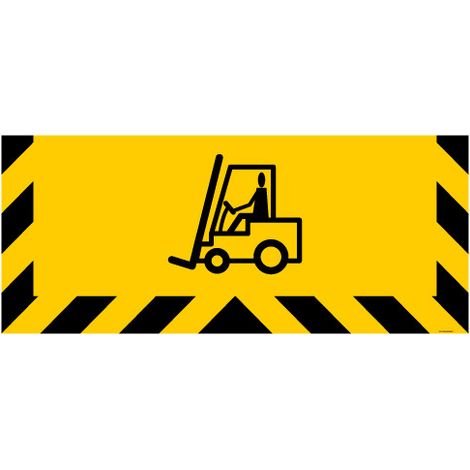 ADHESIF SOL ANTIDERAPANT ZONE D'EMPLACEMENT DE CHARIOT ELEVATEUR OU VEHICULE INDUSTRIEL (G1378)