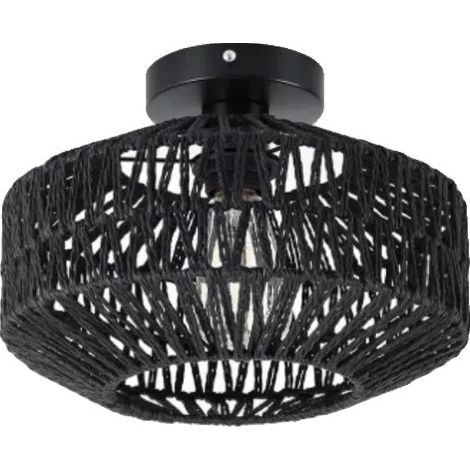 Lámpara de techo, diseño tejido a mano, LED regulable, color negro, bombilla no incluida. (1/2)