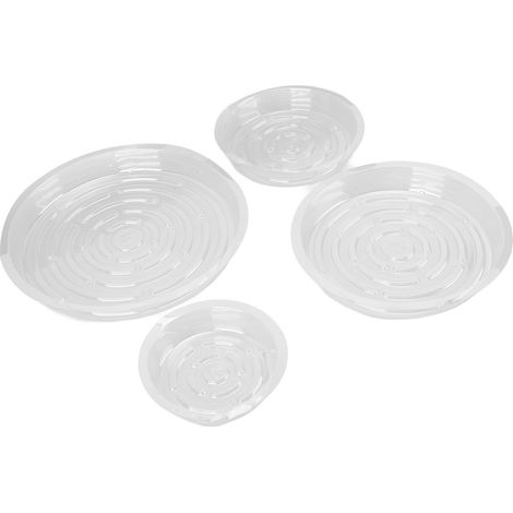 Lot de 20 soucoupes pour pots de fleurs, 15 cm, 20 cm, 25 cm, 30 cm, en plastique résistant et transparent, pour une utilisation intérieure et extérieure. (1/5)