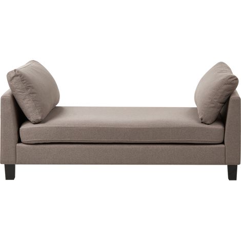 Chaise longue de tela estilo escandinavo moderno patas de acero gris pardo Archiane