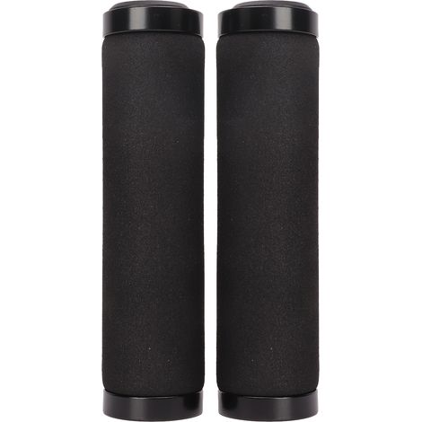Poignée de Vélo Antidérapante Double Verrou Éponge Amortissante pour Guidon 2.22cm Noir (1/5)