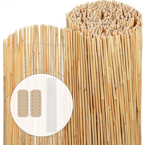 VOUNOT Recinzione in Canna Naturale, Reed Screening Schermo Privacy con Clips di Fissaggio 100x600cm