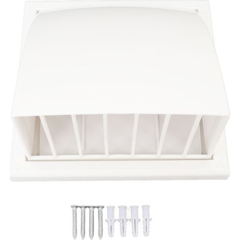 Couvercle du ventilateur d'échappement carré PVC Plastique Extérieur Mur Vendu pour salle de bain 100 mm Incliné (1/5)