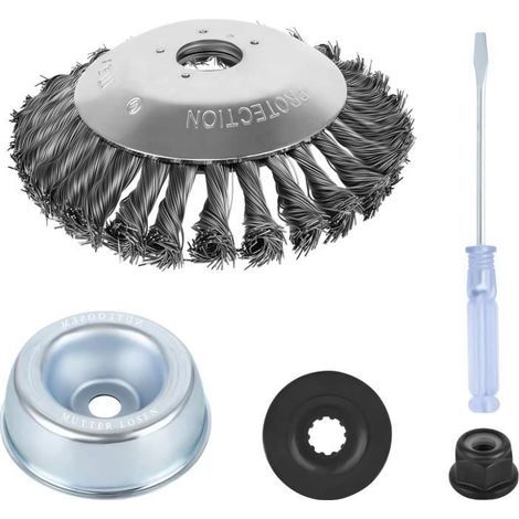 Weed Whacker Accessories - 150mm Circular Metal Brush - Durable Steel - Easy Mounting