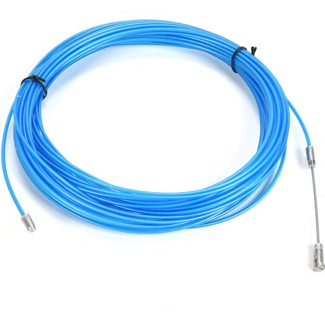 Câble métallique multifonction antioxydant en acier gainé plastique pour treuil levage traction couleur bleue (25 mètres) (1/5)