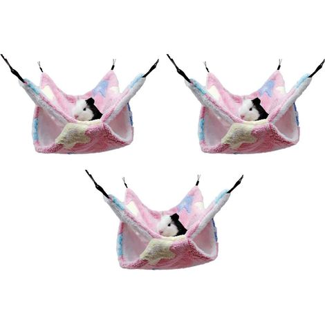 Hamac pour animaux de compagnie (lot de 3) - Hamac double sandwich - Sac de couchage suspendu pour écureuil - Accessoires pour animaux (1/5)