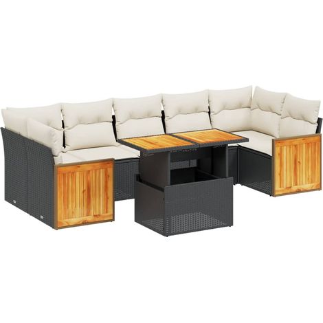 Maison Exclusive - Set de sofás de jardín 8 piezas y cojines ratá (1/5)