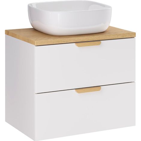 Meuble simple vasque 60cm Oria Blanc mat (1/5)
