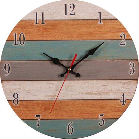 Reloj de pared, movimiento silencioso, manecillas de metal, decoración de interiores residenciales (1/5)