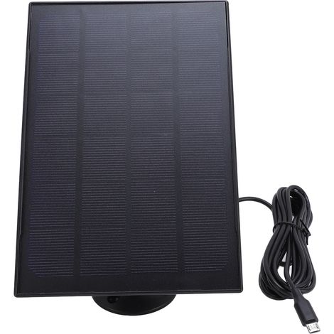 Panneau solaire 8 W pour caméra de mangeoire à oiseaux, étanche IP66, montage à 360°, sonnette vidéo, compatible avec les caméras à batterie rechargeable, noir. (1/5)