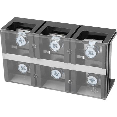 Bornier à vis 3 positions 2 rangées 300A 600V, barrière en cuivre pour alimentation électrique (1/5)