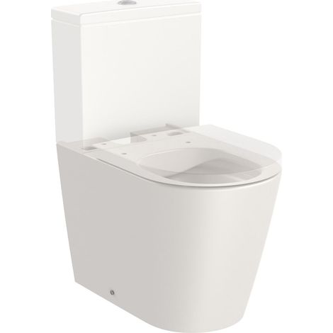 INODORO TANQUE BAJO COMPACTO 600MM BEIGE INSPIRA ROUND ADOSADO PARED