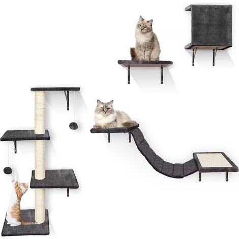 Jouet interactif pour chat en bois – boîte puzzle 5 trous avec souris taupe, pour chasse, jeu, exercice et griffure (1/5)