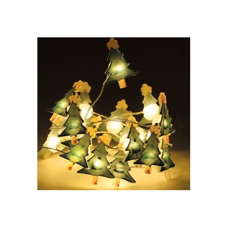 Guirlande à piles avec 20 LEDs pour la décoration de Noël 1,3m (1/3)