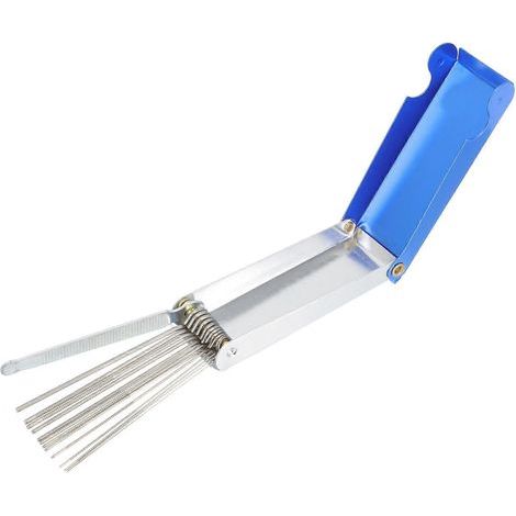 1 jeu de limes à rainurer pour sillet de guitare, outil de réparation et d'entretien-7.5x3cm-Blue (1/4)