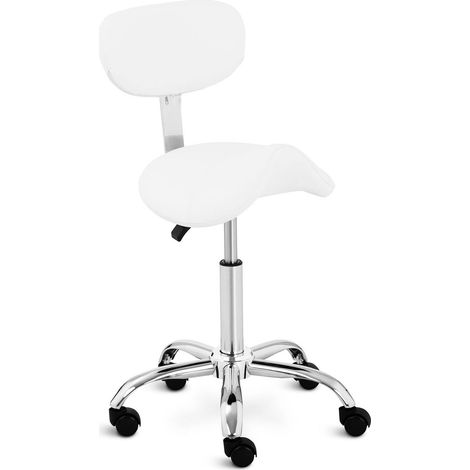 Fauteuil cosmétique à roulettes Hamburg jusqu'à 150 kg blanc