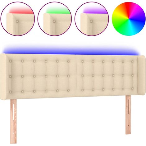 Maison Exclusive - Testiera a LED Crema 147x16x78/88 cm in Tessuto (1/5)