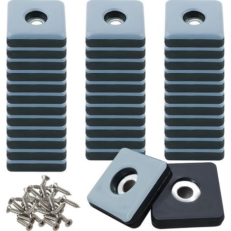 36Pièces Patins en Téflon à Visser Ø 25mm Patins de Meubles Carré avec 36 vis en Acier Inoxydable PTFE Patins Glisseurs pour Meubles pour Protection Efficace de Vos Meubles, chaises, sols (1/5)
