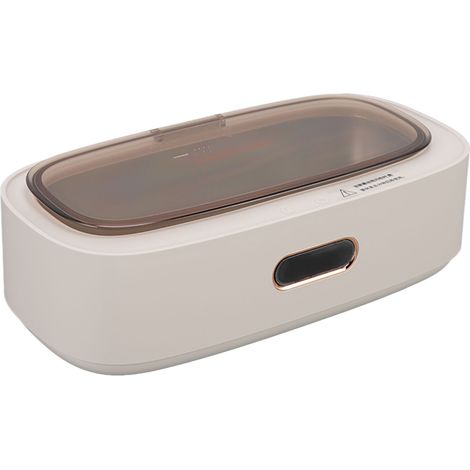 Nettoyeur à ultrasons portable et compact à 4 vitesses pour lunettes, bijoux, cosmétiques, brosses et montres. 100-240 V, blanc, prise américaine. (1/5)