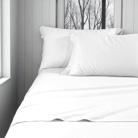 Completo Lenzuolo Invernale Flanella Tinta Unita Bianco – 100% Cotone Felpato, Anti-Pilling, Caldo & Morbido, Made in Italy Francese 140x200 Cm