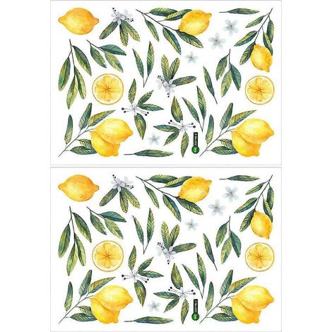 2 feuilles d'autocollants de fruits, papier peint décoratif, sticker mural pour chambre d'enfant, fournitures de décoration murale-35.00X25.00X0.10CM