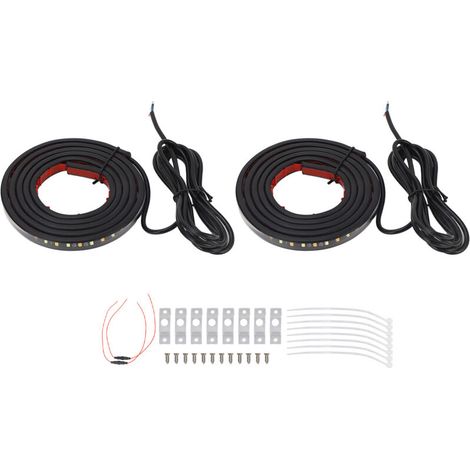 Luci a LED per gradini più luminose da 60 pollici, 144 luci in una striscia da 1,5 m con indicatori di direzione sequenziali ambra e luci di stop bianche, facili da installare con staffe. (1/5)
