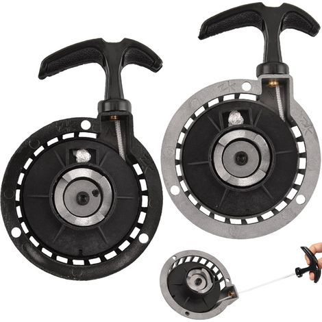 Easy Pull Starter, 2-teiliger Mini-Seilzugstarter aus Legierung, Rückstoßstarter, Seilzugstarter, Easy Pull für 2-Takt 49CC Pocket Bike, Minimoto, ATV, Quad, Scooter