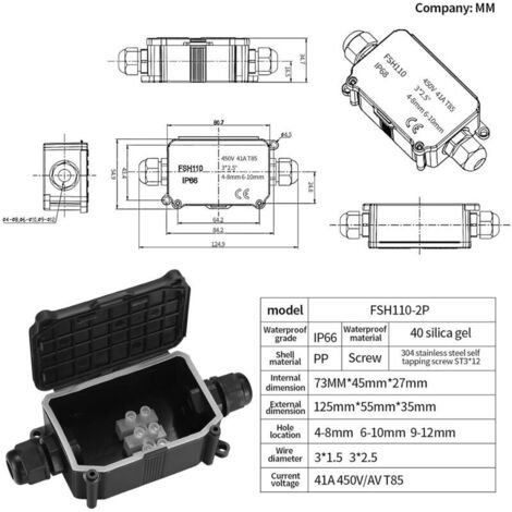 NALOOKAMIC 4 Pièces Boîte de Jonction étanche IP66, Boite de Derivation Etanche Exterieur, Connecteur de Câble 2 Voies Connexions PG9 pour Câble Ø3-8mm Ø6mm-10mm