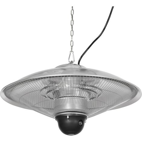 Calefactor infrarrojos techo 1010/2210W mando distancia Ø58.5x33 cm 12.6 m² plata