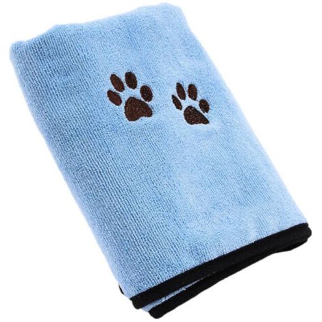 BUNTHAUS Lot de 2 serviettes de bain pour animaux, bleu clair, 50 × 90 cm (1/5)