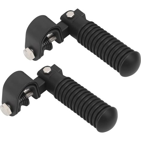 Paire de repose-pieds pour moto avec collier de serrage pour barre de choc de moteur de 2,5 cm (Noir) (1/5)