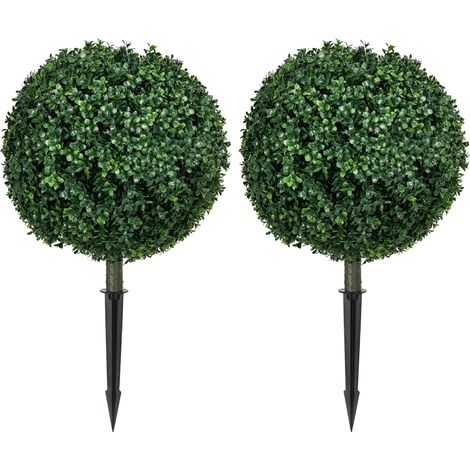 Set di 2 sfere di bosso artificiale da 70 cm con protezione UV e picchetti da terra (1/5)
