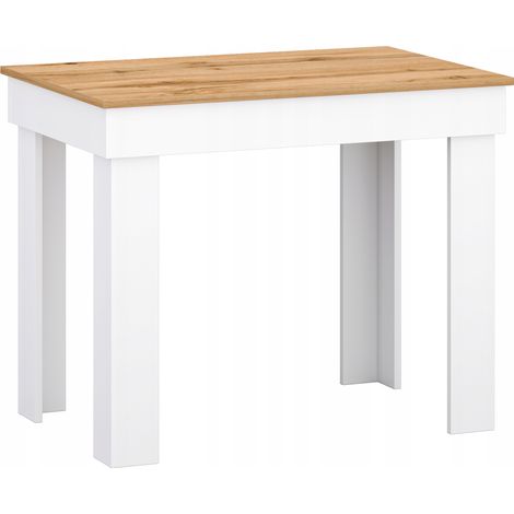 Mesa de comedor de cocina pequeña 90x60 tapa de roble blanco (1/3)