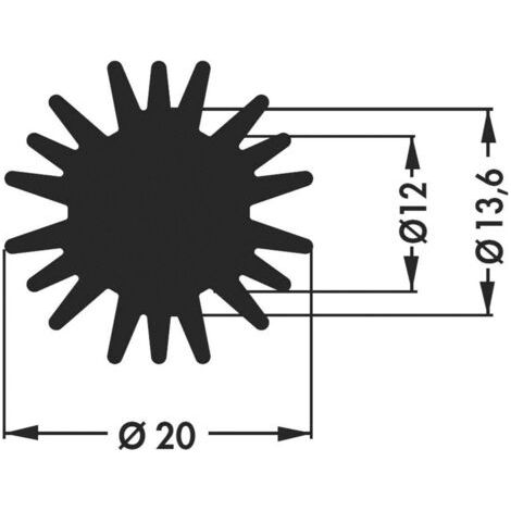 Dissipateur pour LED Fischer Elektronik SK 585 15 SA 10021667 6.1 K/W (Ø x H) 20 mm x 15 mm 1 pc(s) D76186 (1/4)