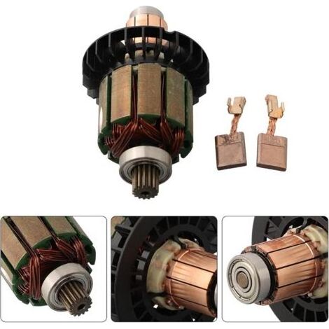 Lot de 3 balais de charbon 619380-9 619583-5 avec 194427-5 CB-440 pour visseuse sans fil Makita-DDF482 DHP482 13 x 10 mm (1/5)