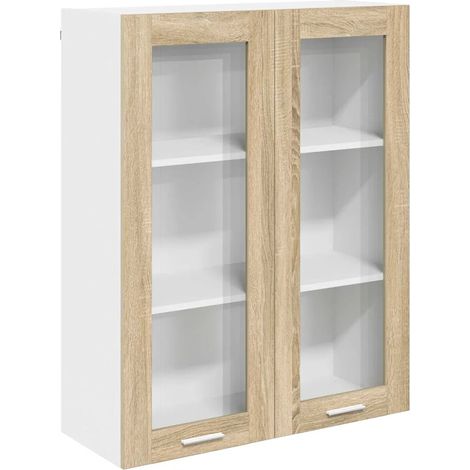 Armadio pensile moderno portaoggetti interno 80 x 31 x 100 cm design pulito in legno ingegnerizzato rovere Sonoma 020053435
