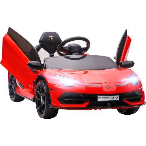 HOMCOM Lamborghini Aventador Licensed 12V Kids Electric Ride On Car for 3-5 Year Red
