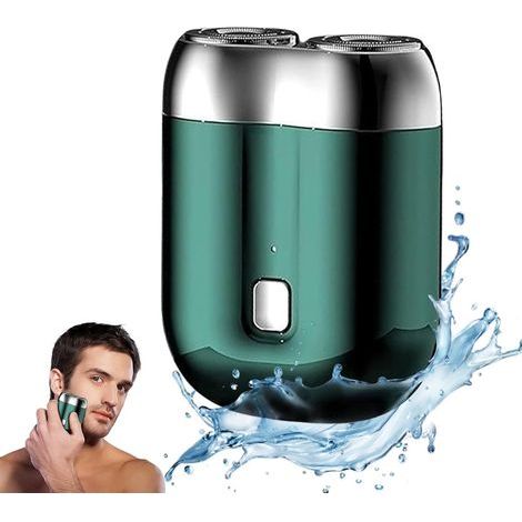Mini rasoir pour homme - Tondeuse à barbe étanche IPX6 - Multifonctionnel pour le visage et le corps - Équipement de rasage portable et précis - Vert (1/5)