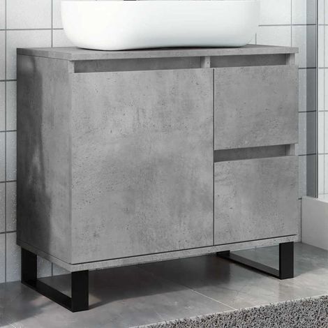 Waschbeckenunterschrank Betongrau 65x33x60 cm Holzwerkstoff vidaXL