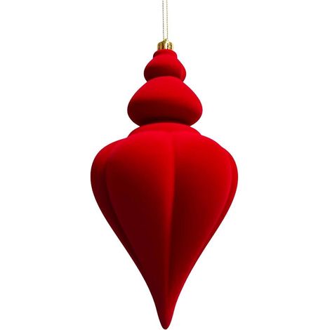 Decorazione pendente grande in velluto 12 x 12 x 25 cm rossa Mercury