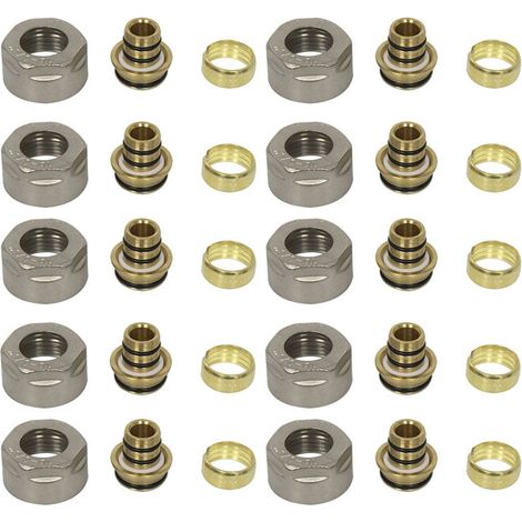 Arcanaute – Lot de 10 raccords eurocone nickelé 3/4" (20/27) PER 16x1,5 – Raccord à compression pour installations de chauffage – Laiton haute qualité (1/4)