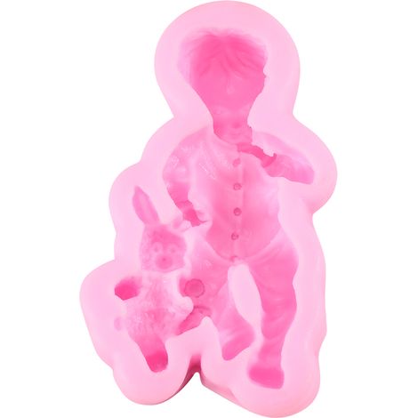 Moule à gâteau en silicone 3D créatif, outil DIY pour chocolat, fondant et décoration (Garçon) (1/3)