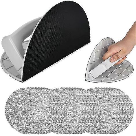 Ponceuse d'angle semi-circulaire multifonctionnelle pour plaques de plâtre, avec 18 feuilles de papier de verre et un design à angle droit de 90 degrés (1/5)