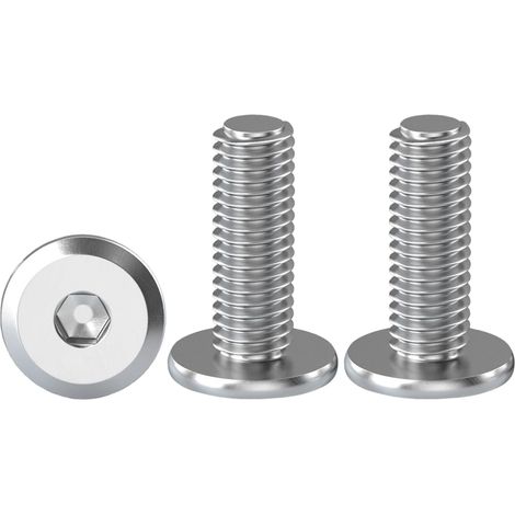 20 Pièces Vis à Tête Plate Avec Six Pans Creux M6 X 20 mm Boulons à Tête Plate Hexagonale en Acier Inoxydable A2 V2A Vis à Tête Cylindrique Hexagonale à Bride Boulons Allen